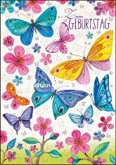 Klappkarte Geburtstag, Schmetterlinge